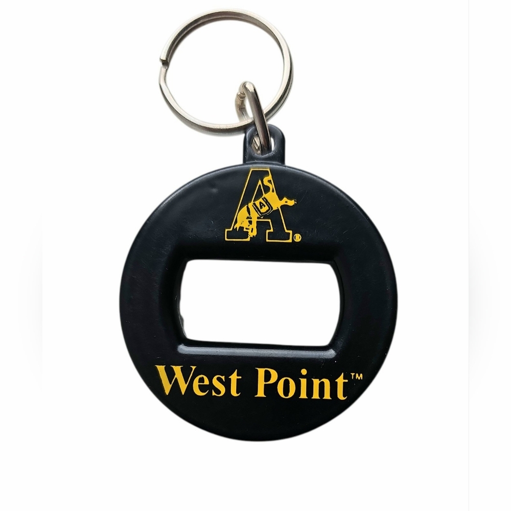 Rare Vintage USMA West Point Kicking Mule Bev Key - Glossy Gold/Yellow   MINT